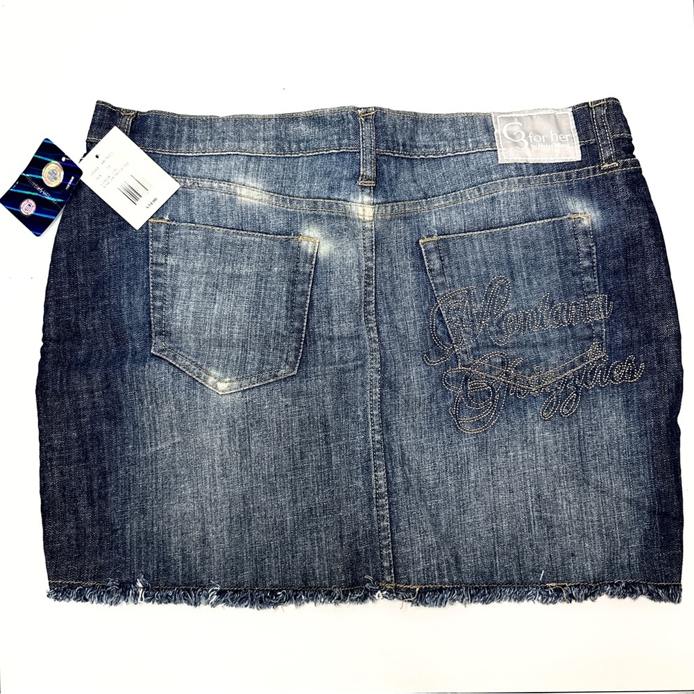 University of Montana Grizzlies Embroidered Denim Skirt 14 by Alyssa Milano - Picture 2 of 8